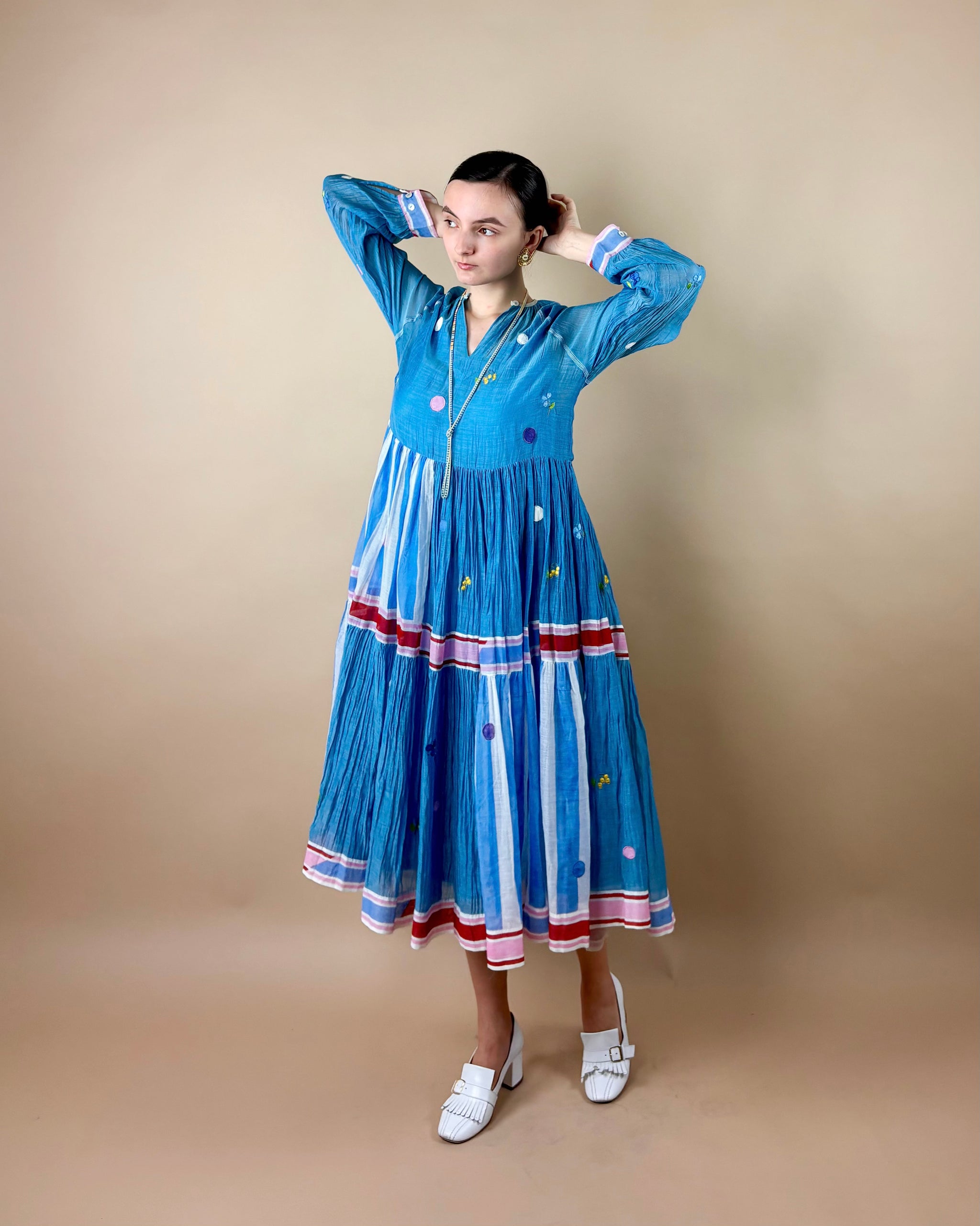 deisha blue dress Ely M Model Lily Size:9-11 YRS double lining SHEIN Royal Blue Summer